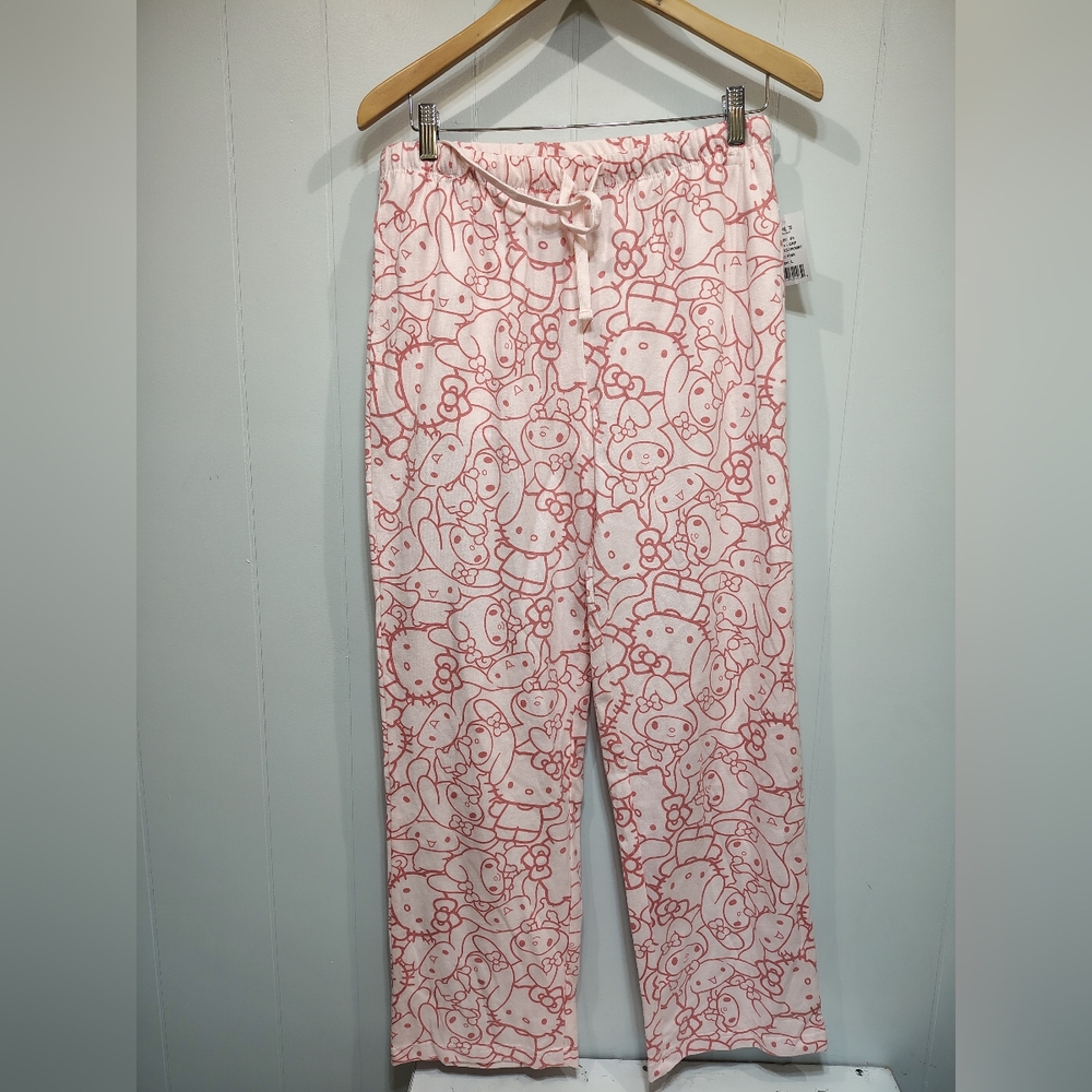 Hello Kitty Pajama Pants Juniors‎ L Pink Sanrio Lounge Sleep Pants NWT